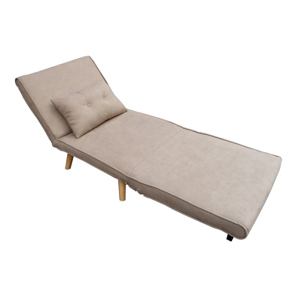 035 000093 2 Josuane armachair-bed pakoworld beige fabric and natural wood leg 77x80x81cmIndoor furniture > Armchair bed