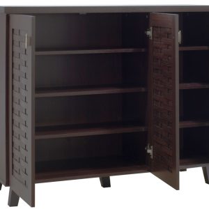 049 000006 3 Shoe cabinet MANTAM pakoworld 16 pairs walnut 115.5x40x92cmIndoor furniture > Shoe storage cabinet & cupboards