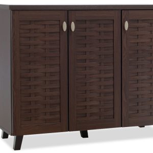 049 000006 Shoe cabinet MANTAM pakoworld 16 pairs walnut 115.5x40x92cmIndoor furniture > Shoe storage cabinet & cupboards