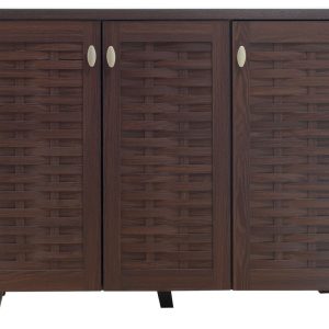 049 000006 4 Shoe cabinet MANTAM pakoworld 16 pairs walnut 115.5x40x92cmIndoor furniture > Shoe storage cabinet & cupboards