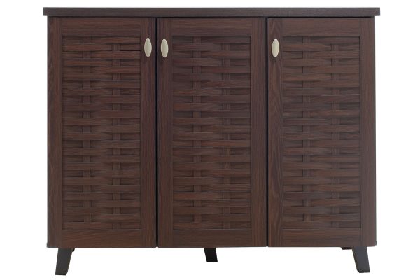 049 000006 4 Shoe cabinet MANTAM pakoworld 16 pairs walnut 115.5x40x92cmIndoor furniture > Shoe storage cabinet & cupboards