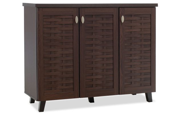 049 000006 Shoe cabinet MANTAM pakoworld 16 pairs walnut 115.5x40x92cmIndoor furniture > Shoe storage cabinet & cupboards