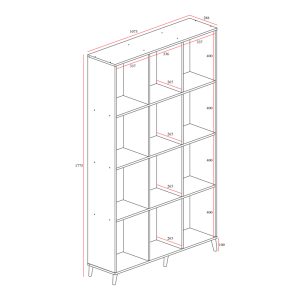 049 000045 3 Bookcase FIRENZE pakoworld in color sonoma 107x28,6x178cmIndoor furniture > Bookshelves