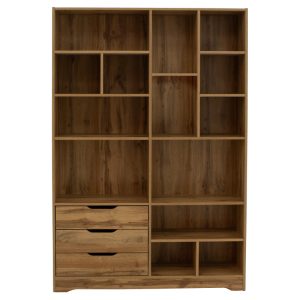 049 000067 2 Bookcase Lucinda pakoworld sonoma 120x29.8x180.5cmIndoor furniture > Bookshelves