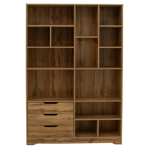 049 000067 2 Bookcase Lucinda pakoworld sonoma 120x29.8x180.5cmIndoor furniture > Bookshelves