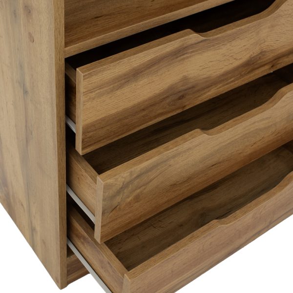 049 000067 4 Bookcase Lucinda pakoworld sonoma 120x29.8x180.5cmIndoor furniture > Bookshelves