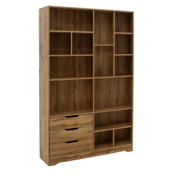 049 000067 Bookcase Lucinda pakoworld sonoma 120x29.8x180.5cmIndoor furniture > Bookshelves