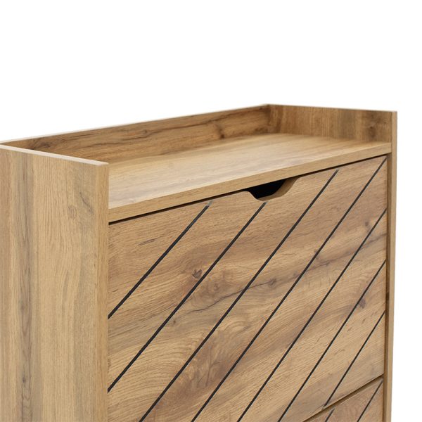 049 000068 4 Shoe cabinet Thelma pakoworld 12 pairs sonoma 60x23.8x131.6 cmIndoor furniture > Shoe storage cabinet & cupboards