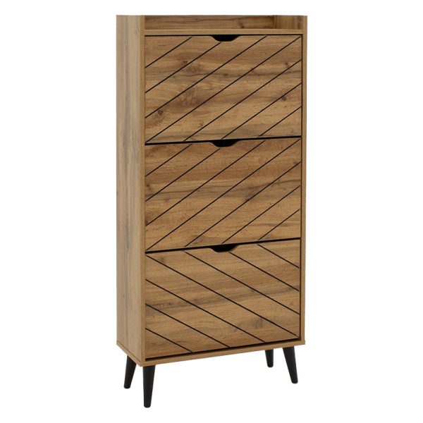 049 000068 Shoe cabinet Thelma pakoworld 12 pairs sonoma 60x23.8x131.6 cmIndoor furniture > Shoe storage cabinet & cupboards