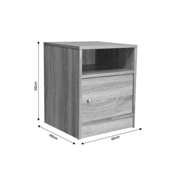 049 000069 4 Bedside Foly pakoworld with one drawer sonoma 40x40x50cmIndoor furniture > Bedside tables