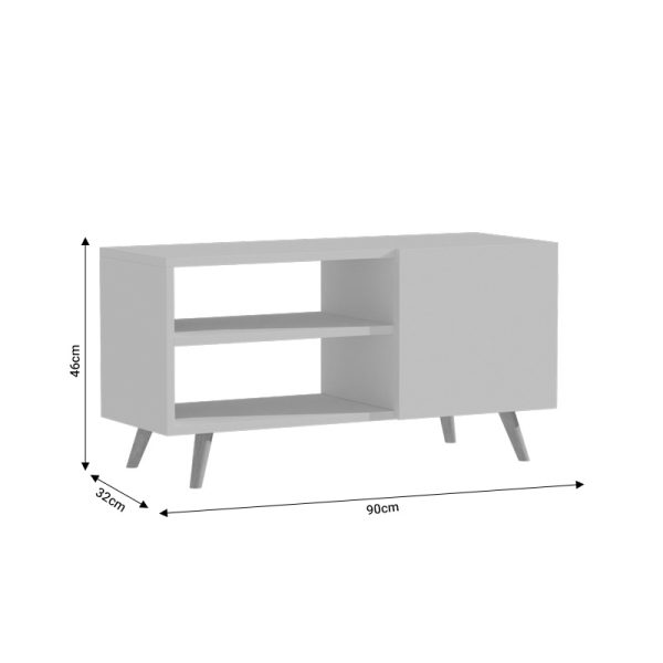 049 000078 3 TV cabinet Orianne pakoworld melamine white-natural 90x32x46cmIndoor furniture > TV stands