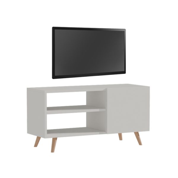 049 000078 TV cabinet Orianne pakoworld melamine white-natural 90x32x46cmIndoor furniture > TV stands