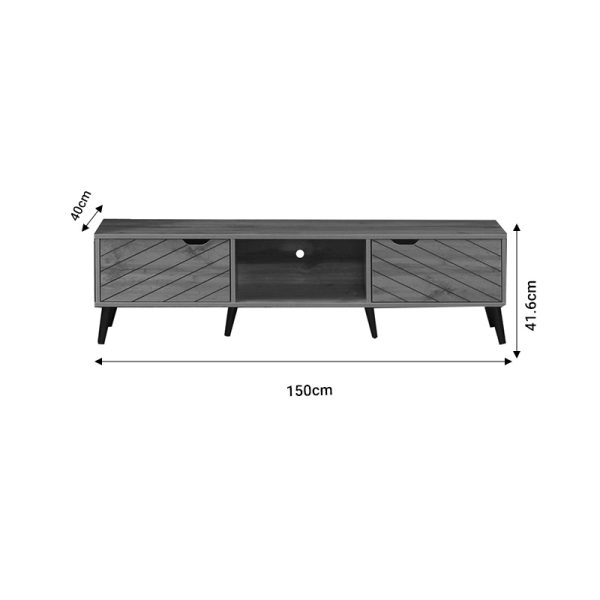 049 000099 3 TV cabinet Thelma pakoworld sonoma melamine 150x40x41.6cmIndoor furniture > TV stands
