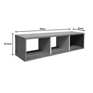 049 000103 3 Wall shelf Flevior pakoworld in sonoma-white color 90x22x25.6cmIndoor furniture > Wall shelves