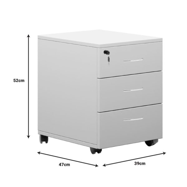 069 000076 4 Mobile drawer Amazon pakoworld white melamine 39x47x52.5cmOffice furniture > Drawers office
