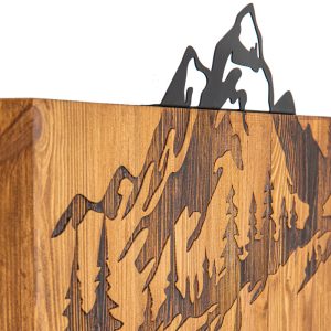 071 001578 2 Wall deco Mounten pakoworld pine wood in natural color and black metal 57.5x3x33cmDecoration > Decorations > Wall Decorations