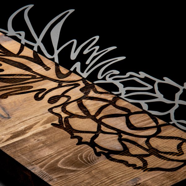 071 001580 2 Wall deco Pinable pakoworld pine wood in natural color and black metal 42x3x58cmDecoration > Decorations > Wall Decorations