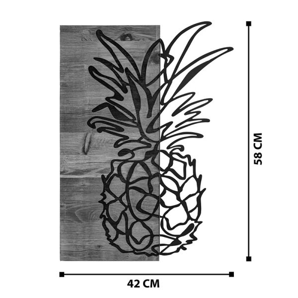 071 001580 3 Wall deco Pinable pakoworld pine wood in natural color and black metal 42x3x58cmDecoration > Decorations > Wall Decorations