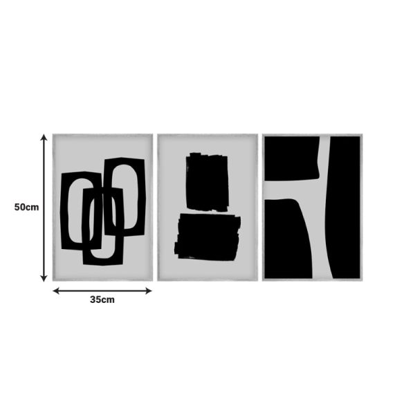 071 001584 2 Canvas painting Blacky pakoworld triptych with digital printing 50x2x35cmDecoration > Paintings