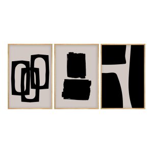 071 001584 Canvas painting Blacky pakoworld triptych with digital printing 50x2x35cmDecoration > Paintings
