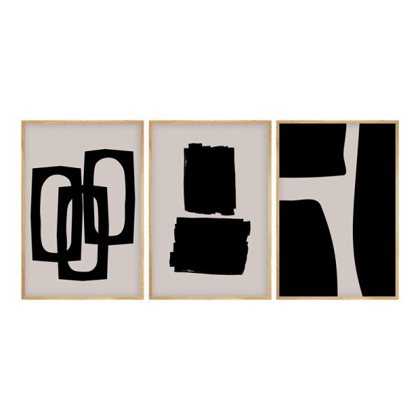 071 001584 Canvas painting Blacky pakoworld triptych with digital printing 50x2x35cmDecoration > Paintings
