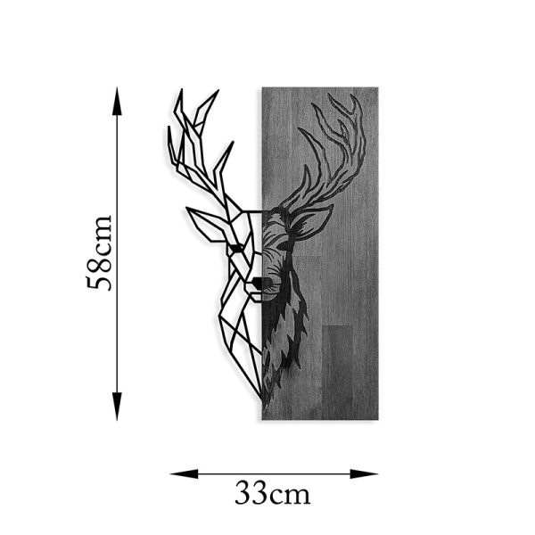 071 001588 3 Wall deco Deera pakoworld pine wood in natural color and black metal 33x3x58cmDecoration > Decorations > Wall Decorations