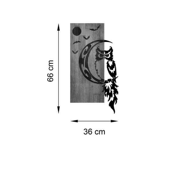 071 001594 2 Wall deco Owle pakoworld pine wood in natural color and black metal 36x3x66cmDecoration > Decorations > Wall Decorations