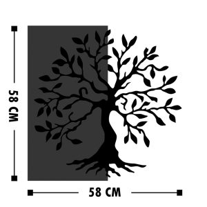 071 001602 3 Wall deco Trelbo pakoworld pine wood in natural color and black metal 58x3x58cmDecoration > Decorations > Wall Decorations
