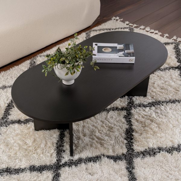 071 001607 2 Coffee table Tabletod pakoworld in black color 119x60x40cmIndoor furniture > Coffee tables