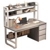 072 000075 Professional reversible office desk Oscar pakoworld walnut-charcoal 180x170χ76cmOffice furniture > Professional desk