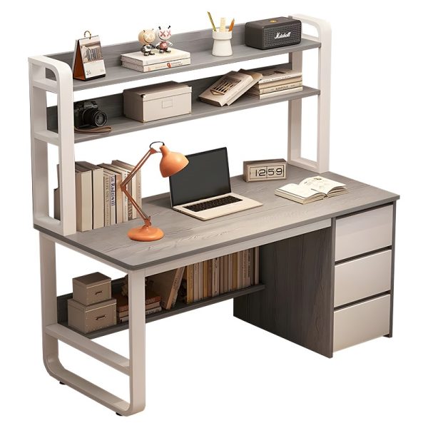 072 000075 Soco pakoworld desk with shelf-MDF gray-white 120x50x147cmOffice furniture > Working desk