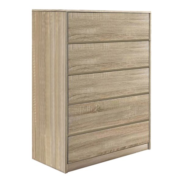 072 000109 Kuanger pakoworld mdf chest of drawers in natural shade 80x40x109cmIndoor furniture > Drawers-consoles