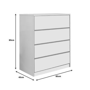 072 000114 2 Kuanger pakoworld mdf chest of drawers in white shade 80x40x80cmIndoor furniture > Drawers-consoles