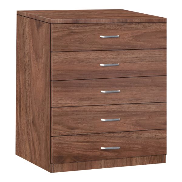 072 000133 Gioko pakoworld chest of drawers with 5 drawers in walnut shade 80x40x100cmIndoor furniture > Drawers-consoles