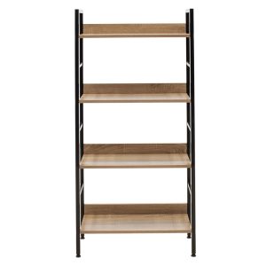 085 000002 3 Bookcase Ramon pakoworld in natural-black 60x28x125,5cmOffice furniture > Bookshelves