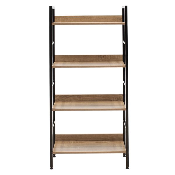 085 000002 3 Bookcase Ramon pakoworld in natural-black 60x28x125,5cmOffice furniture > Bookshelves