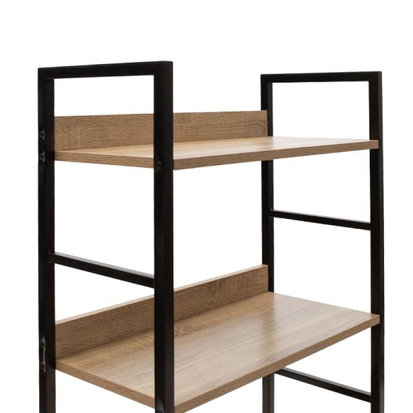 085 000002 4 Bookcase Ramon pakoworld in natural-black 60x28x125,5cmOffice furniture > Bookshelves
