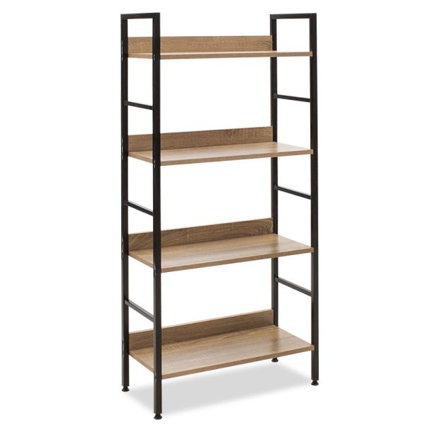 085 000002 Bookcase Ramon pakoworld in natural-black 60x28x125,5cmOffice furniture > Bookshelves