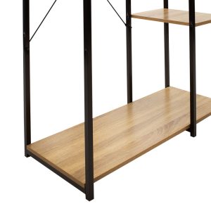 085 000008 4 Entrance unit Ramon pakoworld modern oak color with black metal frame 90,5x41x167cmIndoor furniture > Entrance furniture