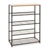 085 000011 Gordon pakoworld expanding gray cement table - black metal leg 160-200x90x75cmIndoor furniture > Dining Tables