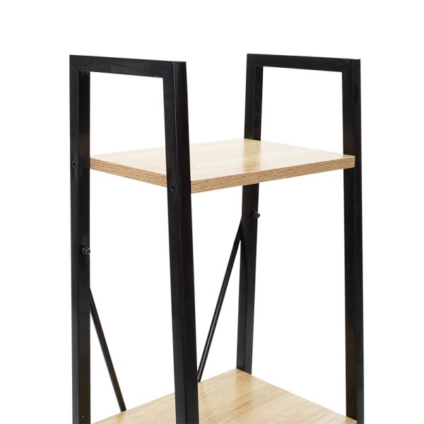 085 000013 2 Bookcase Ramon pakoworld natural-black 34x32,5x148cmIndoor furniture > Bookshelves