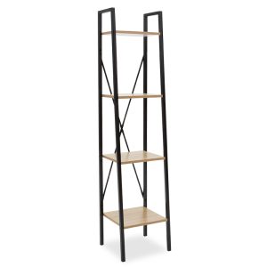 085 000013 Bookcase Ramon pakoworld natural-black 34x32,5x148cmIndoor furniture > Bookshelves