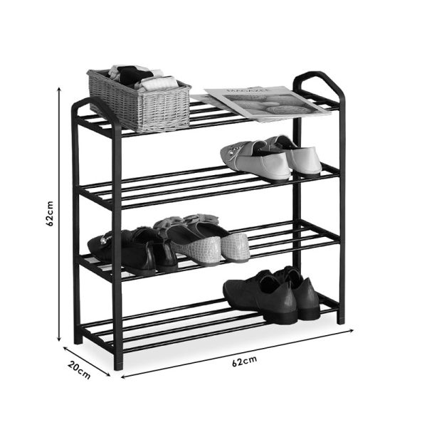 085 000014 3 Shoe rack Ramon pakoworld 12 pairs black 62x20x62cmIndoor furniture > Shoe storage cabinet & cupboards