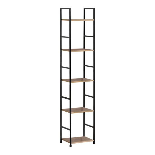 085 000020 Bookcase Azuel pakoworld oak-black steel 29x23.5x144cmIndoor furniture > Bookshelves