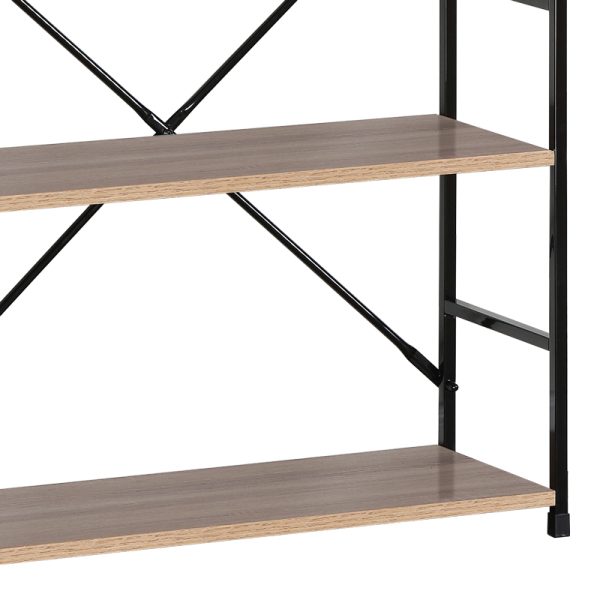 085 000021 2 Bookcase-rack Manlo pakoworld natural-black steel 58.6x23.5x80cmIndoor furniture > Home organization > Kitchen > Shelves