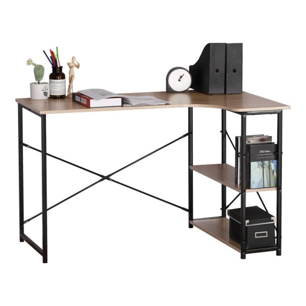 085 000023 2 Corner desk Merlin pakoworld right corner in oak shade with black metal 120x73x75cmOffice furniture > Working desk