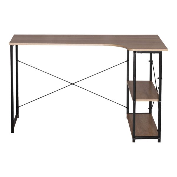 085 000023 3 Corner desk Merlin pakoworld right corner in oak shade with black metal 120x73x75cmOffice furniture > Working desk