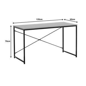 085 000024 3 Working desk Bailon pakoworld in oak shade with black metal 120x60x70cmOffice furniture > Working desk
