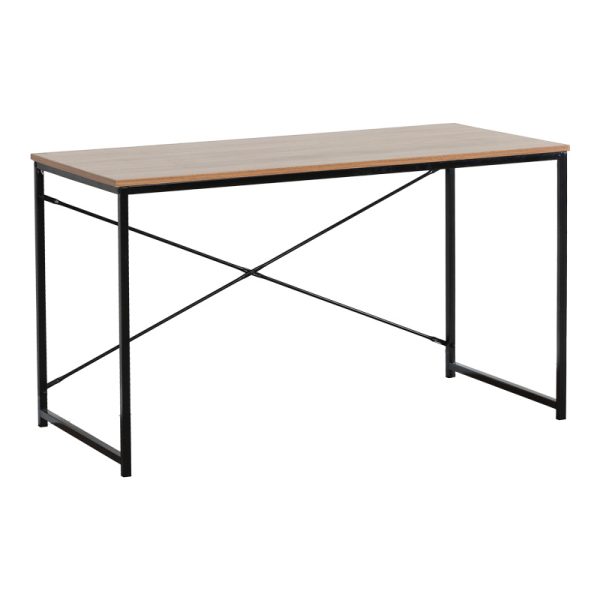 085 000024 Working desk Bailon pakoworld in oak shade with black metal 120x60x70cmOffice furniture > Working desk