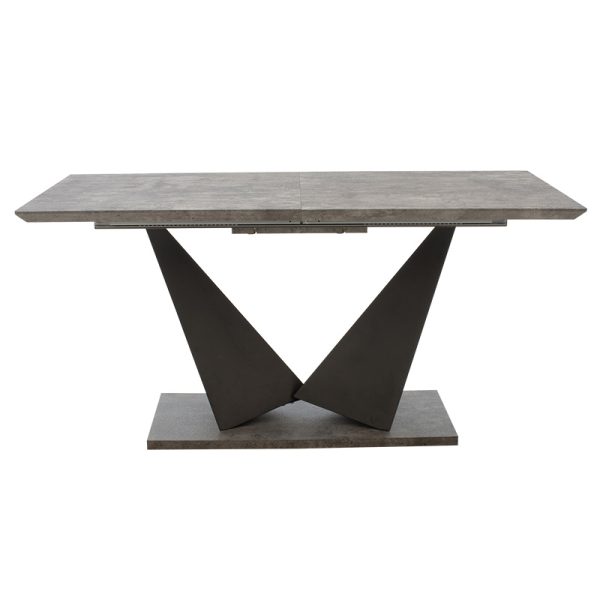 093 000008 4 Gordon pakoworld expanding gray cement table - black metal leg 160-200x90x75cmIndoor furniture > Dining Tables